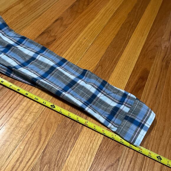 Hugo Boss Orange Mens Plaid Shirt XL Unique Upper Button Blue Tartan Casual - Picture 10 of 11